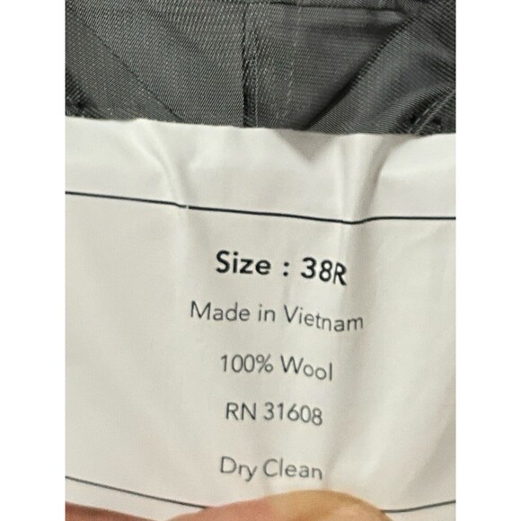 JOS A BANK 1905 Blazer Mens 38R Sport Coat Solid Gray Wool Suit Jacket Slim Fit - Picture 7 of 13